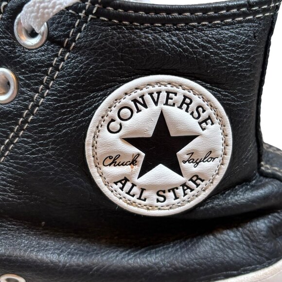 Converse Leather All Star Lugged Black Platform Sneakers - Picture 7 of 9